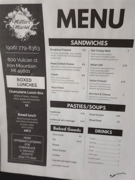 millie's market dc|millie's menu.